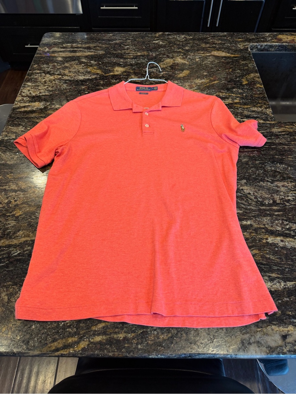 Polo by Ralph Lauren Men's Coral Polo Shirt Classic Fit M